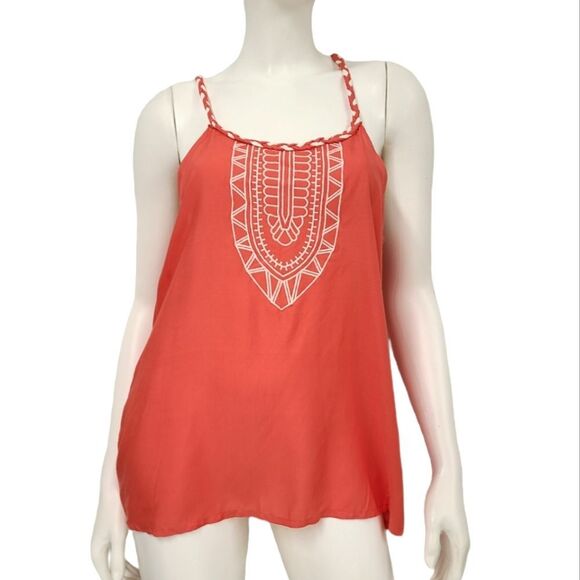 5th & Love Sleeveless Blouse Womens Size Large Coral Boho Embroidered New With T - Picture 2 of 8